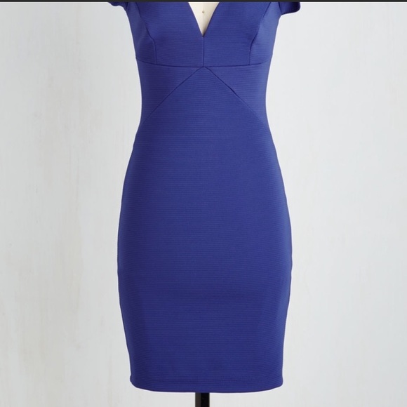 NWOT Modcloth Pinot Noir Dress in Cobalt Blue - Picture 2 of 16